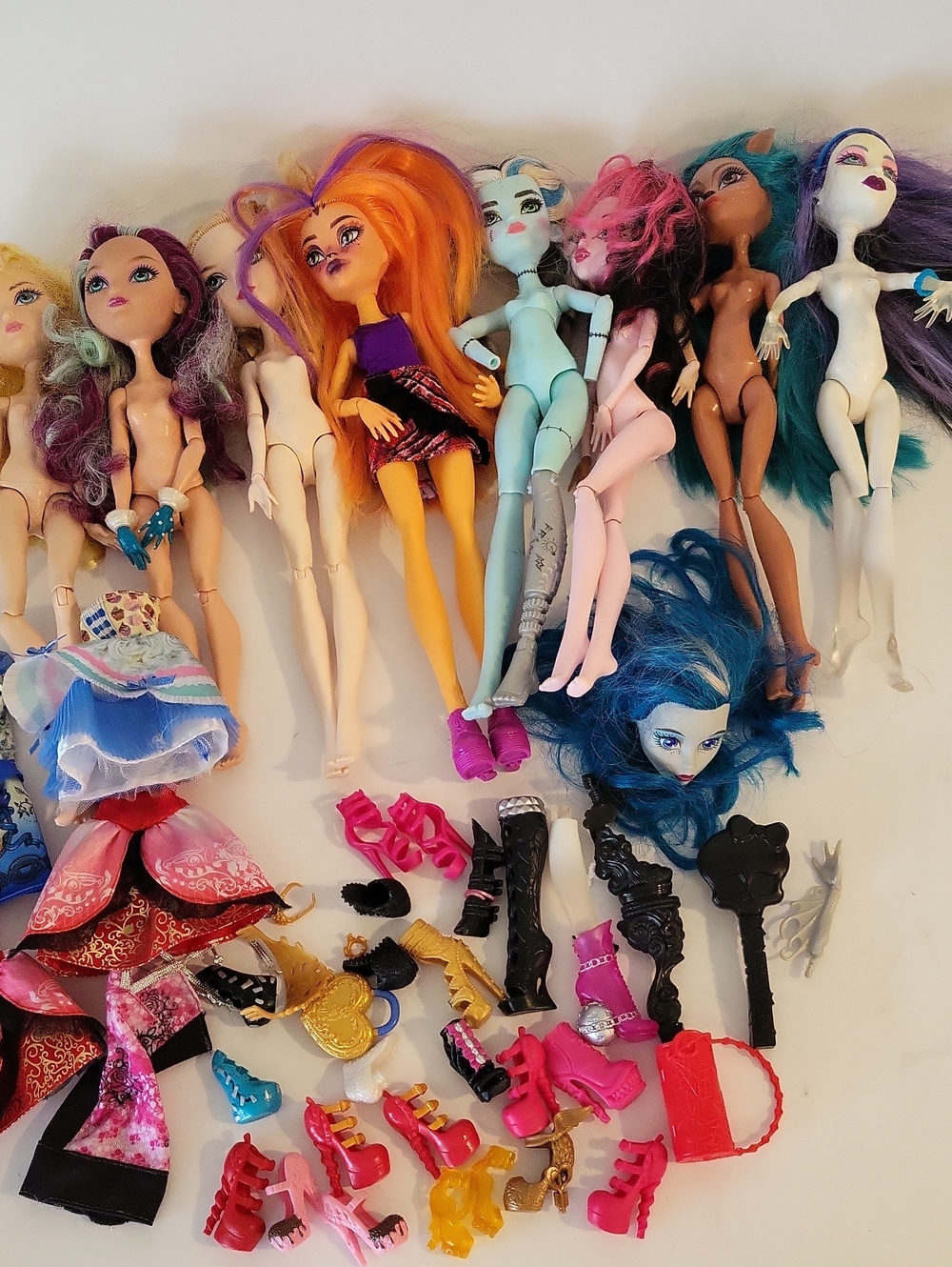 Incomplete Monster High And Ever After Doll Lot Missing Parts Restoration